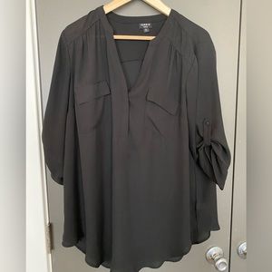 Torrid Tunic Style Black Blouse Size 00
